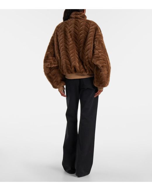 Balenciaga Brown Short Faux Fur