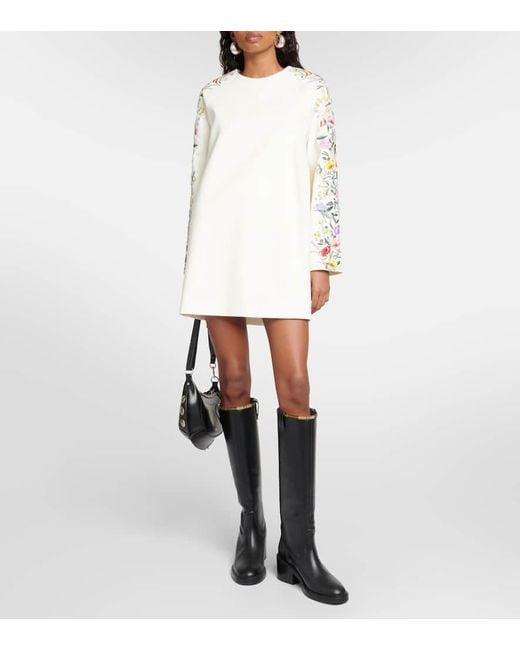 Max Mara Natural Leva Floral Wool-Blend Minidress