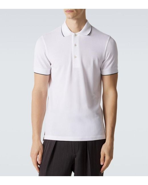 Tom Ford White Pique Polo Shirt for men