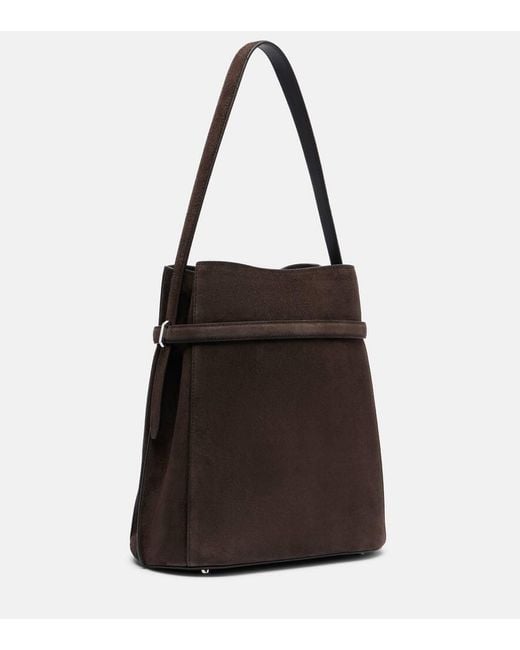 Totême  Black Belted Suede Bucket Bag