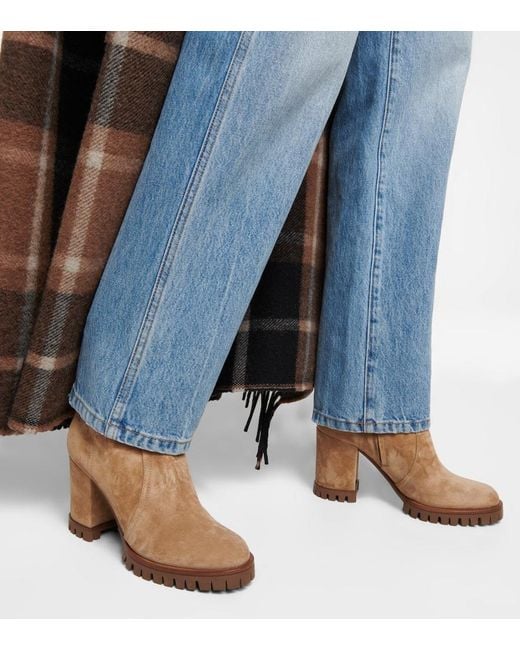 Gianvito Rossi Brown Timber Suede Ankle Boots