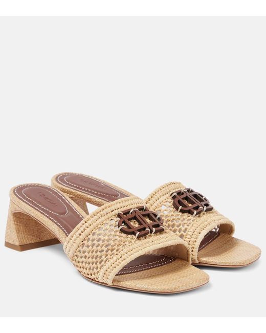 Jonathan Simkhai Pink Sydney Raffia Mules