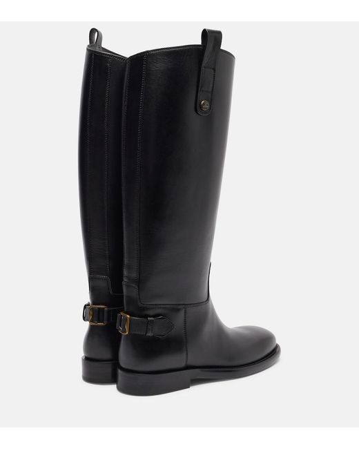 Burberry Black Cavalier Leather Knee-High Boots