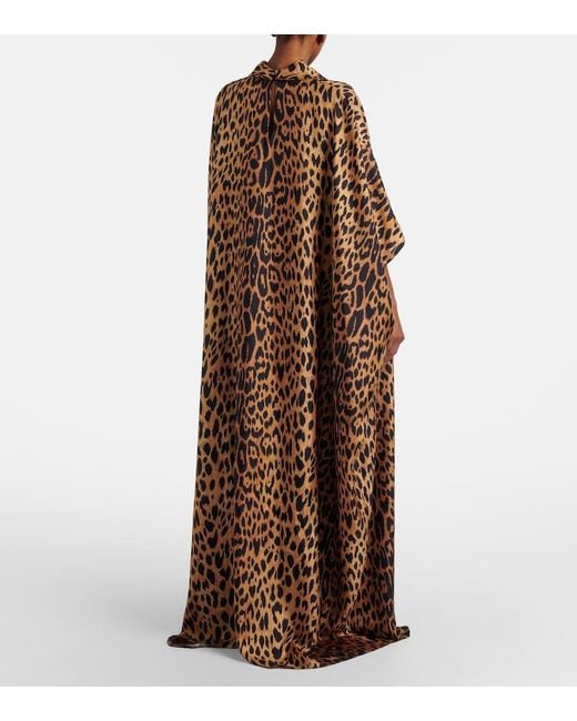 Gucci Brown Leopard-Print Silk Maxi Dress