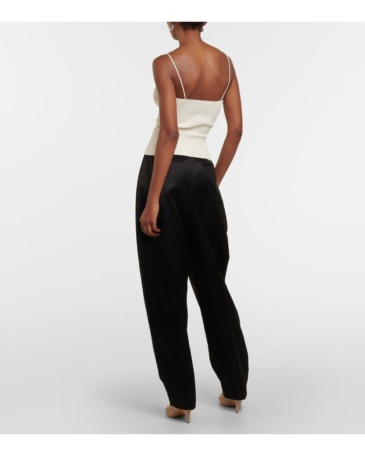 Khaite White Ziggy Ribbed Top