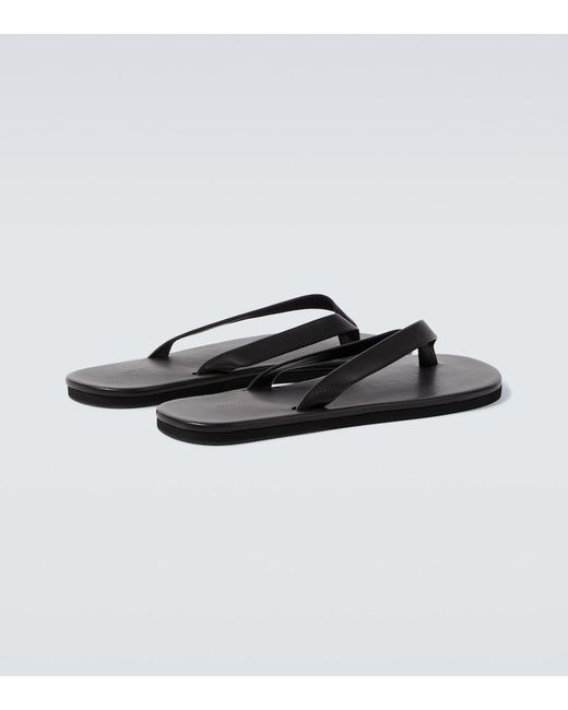Auralee Black Leather Thong Sandals for men