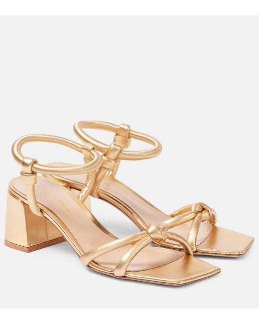 Gianvito Rossi Metallic Juno 55 Leather Sandals