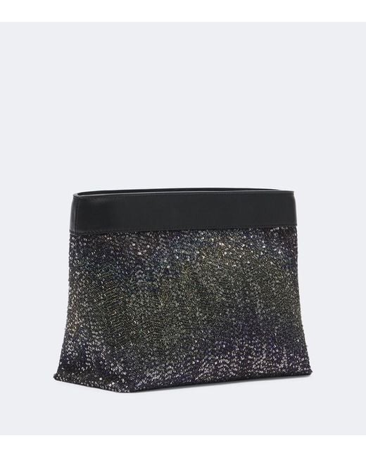 Missoni Black Sequined Leather-Trimmed Clutch