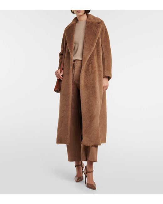 Max Mara Brown Borbone Alpaca, Wool, And Cashmere Coat