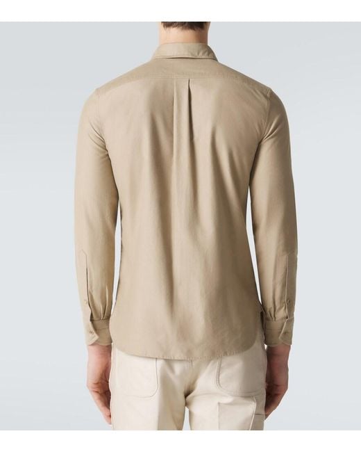 Tom Ford Natural Cotton Moleskin Shirt for men