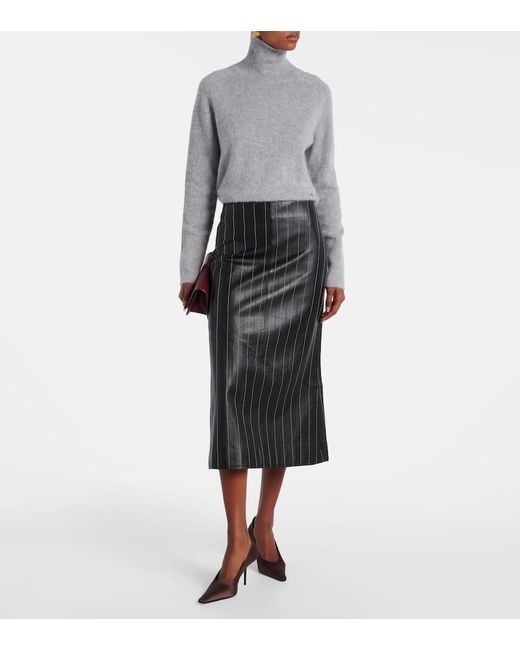Victoria Beckham Gray Rollkragenpullover Aus Einem Wollgemisch