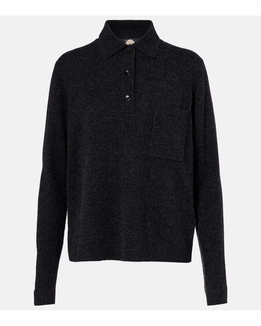Jardin Des Orangers Blue Wool And Cashmere Polo Sweater