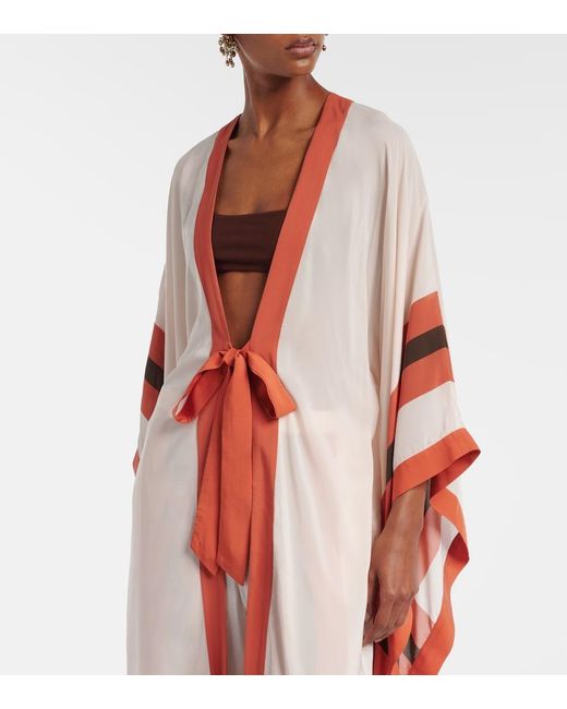 Adriana Degreas Red Striped Kaftan