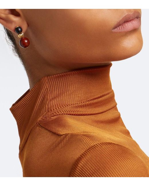 Jennifer Behr Metallic Asher Beaded Drop Earrings