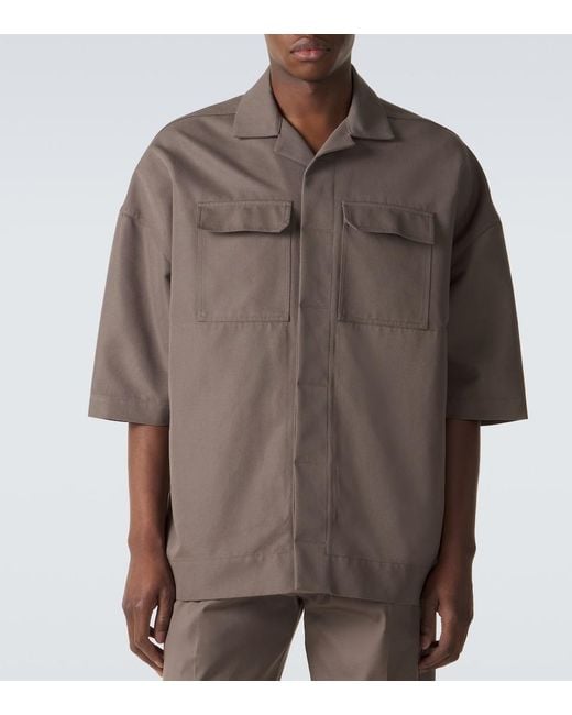 Rick Owens Brown Cotton-Blend Shirt for men