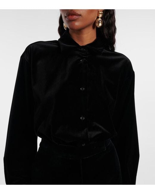 Max Mara Black Cotton Velvet Bodysuit