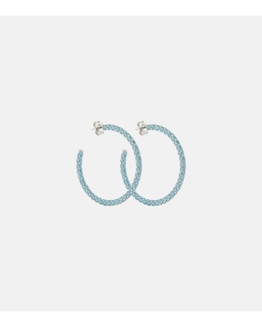 AMINA MUADDI Blue Cameron Crystal-embellished Earrings