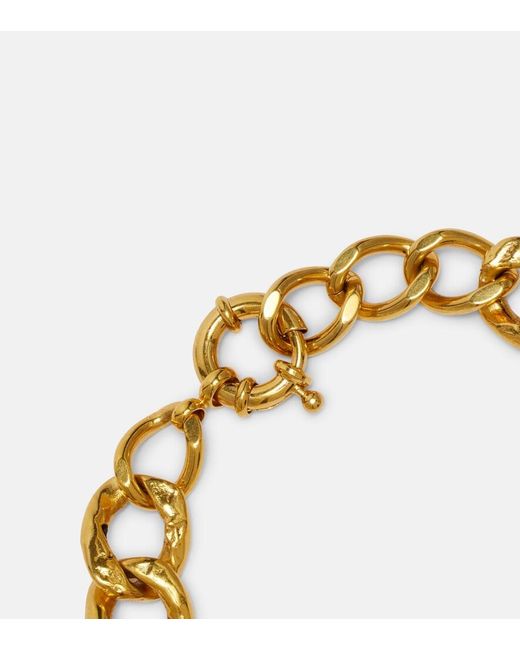 Saint Laurent Metallic Cassandre Chain Bracelet