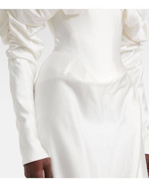 Vivienne Westwood White Bridal Ember Off-Shoulder Satin Corset Gown