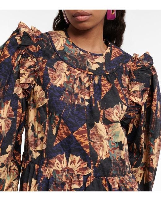 Ulla Johnson Multicolor Rhea Floral Cotton Poplin Minidress