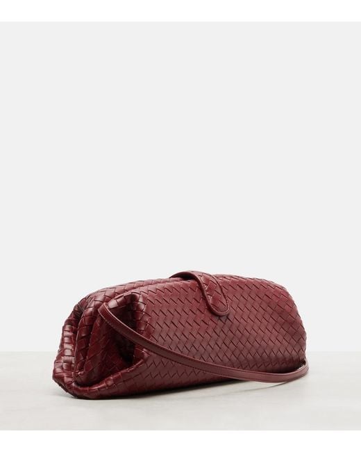 Bottega Veneta Red Lauren 1979 Intrecciato Leather Clutch