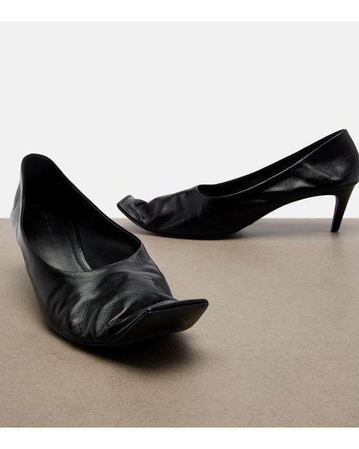 Khaite Black Marlene Leather Pumps