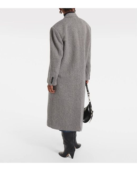 Isabel Marant Gray Double-Breasted Tailored Coat