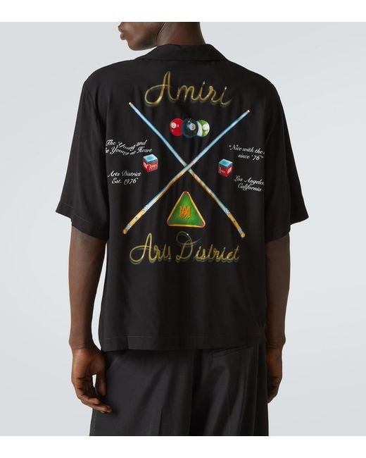 Amiri Black Pool Cue Bowling Shirt for men