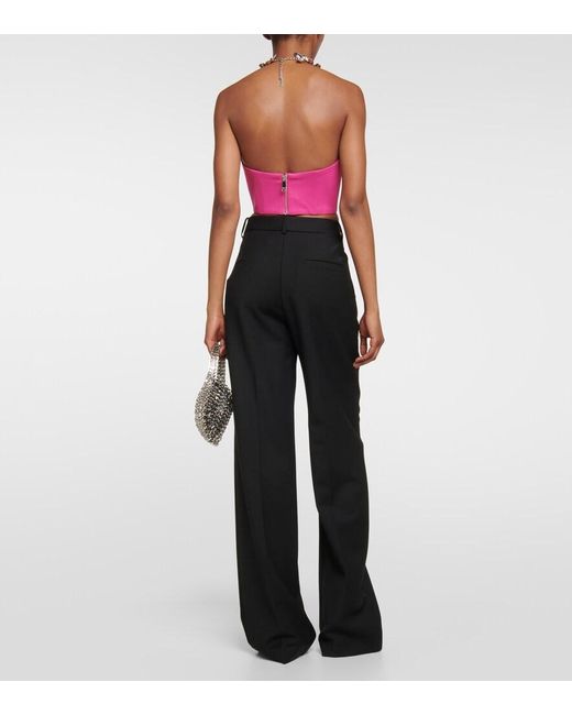 Area Pink Crystal-embellished Bustier Top