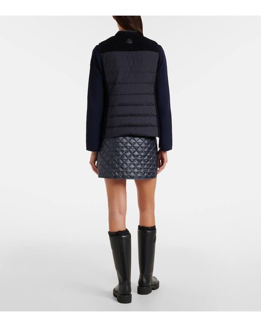 Moncler Blue Virgin Wool Boucle Vest