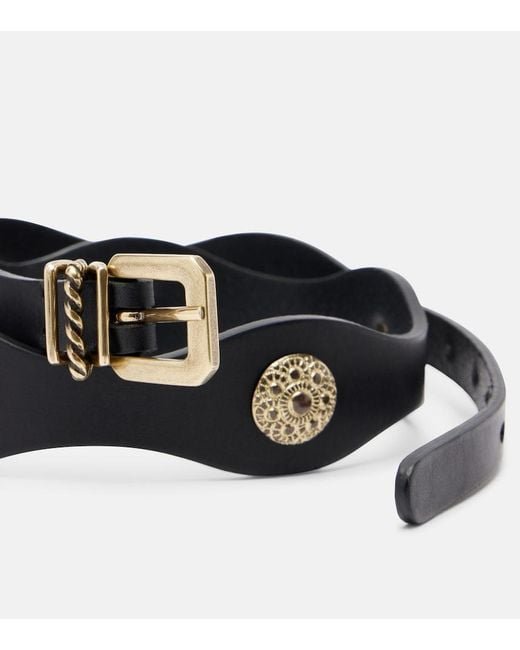 Etro Black Embellished Leather Belt