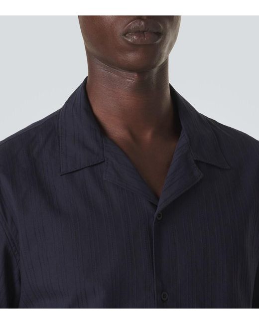 Sunspel Blue Striped Cotton Shirt for men
