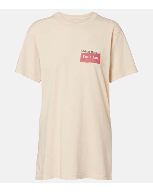 Maison Margiela Natural Printed Cotton Jersey T-Shirt