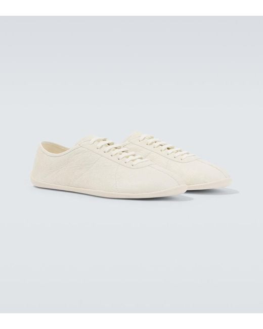 The Row White Clement Leather Sneakers for men