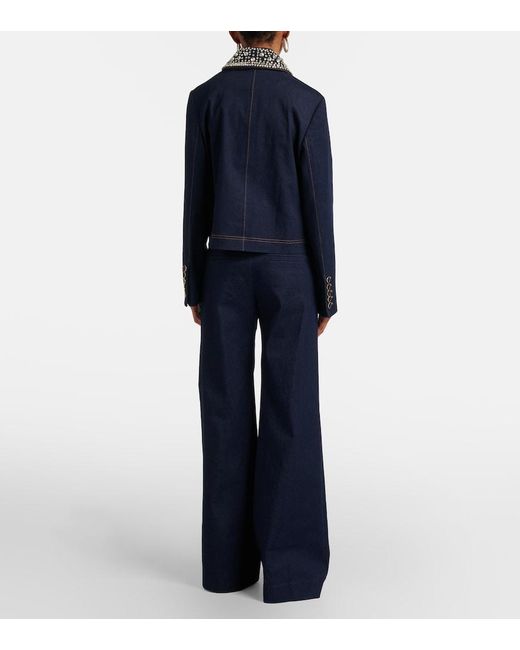 Veronica Beard Blue Crue Wide-Leg Jeans