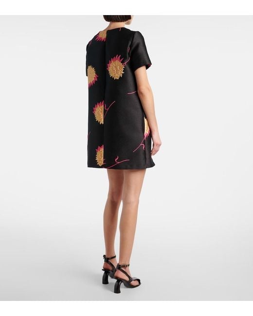 LaDoubleJ Black Swing Jacquard Minidress