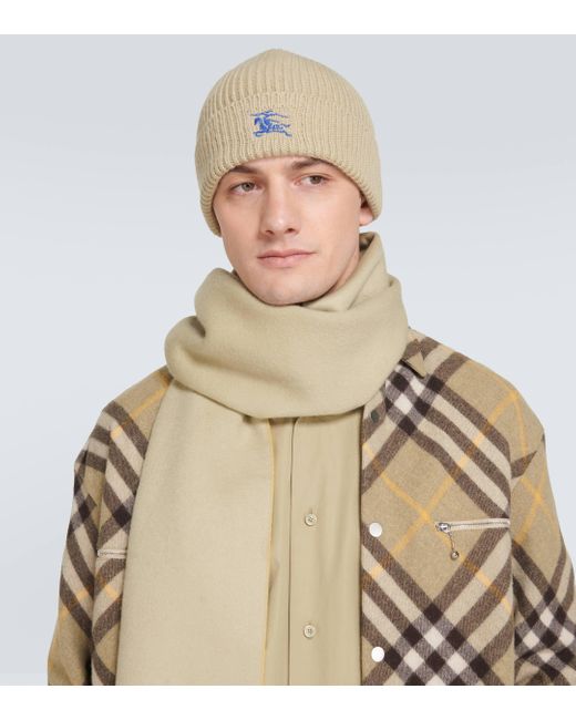Burberry Natural Ekd Ribbed-knit Cashmere Beanie for men
