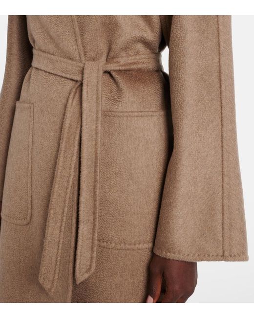 Max Mara Brown Lilia Cashmere Wrap Coat