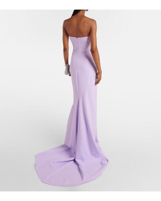 Safiyaa Purple Sofie Crepe Gown
