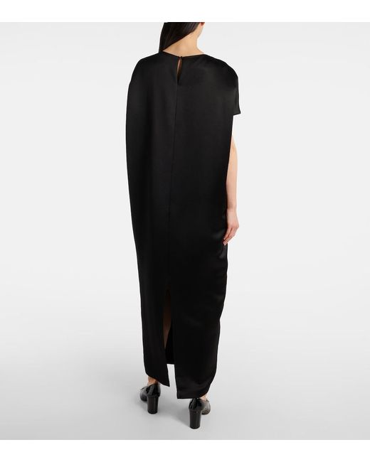 Khaite Black Webster Satin Maxi Dress