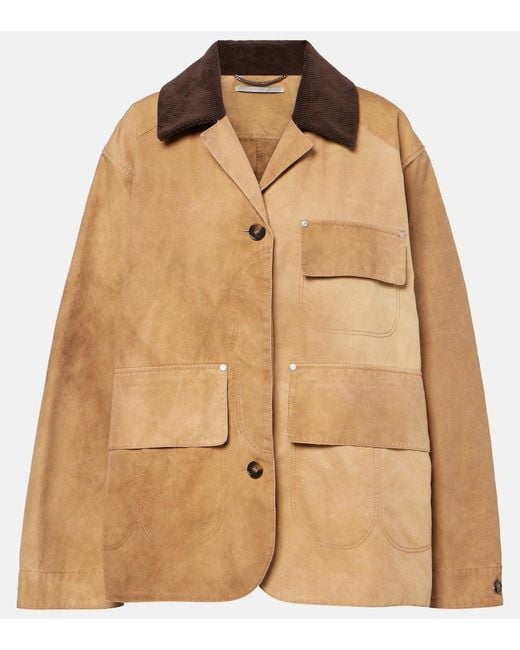 Stella McCartney Brown Corduroy-Trimmed Cotton Field Jacket