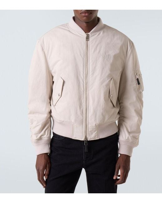 Givenchy White Stamp Cotton-Blend Bomber Jacket for men
