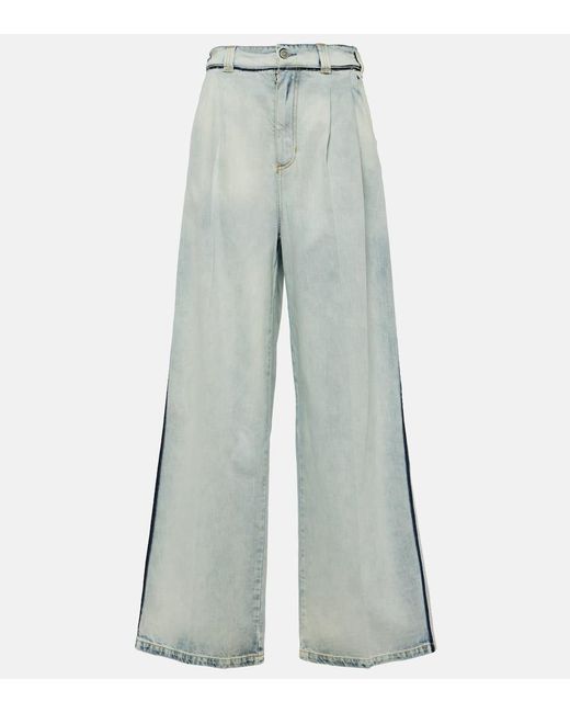 Jeans anchos de tiro alto Maison Margiela de color Blue