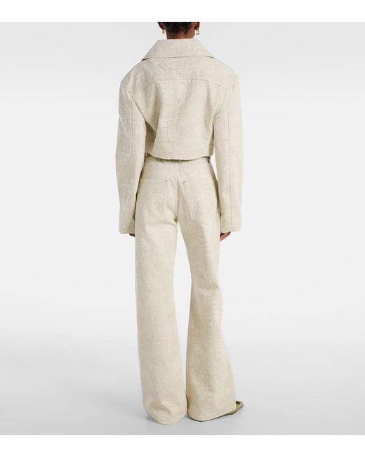 Jacquemus Natural Marino De Nimes Cotton Cropped Long Sleeve Jacket