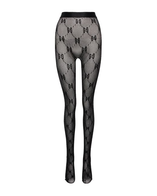 Gucci Black GG Tulle Tights