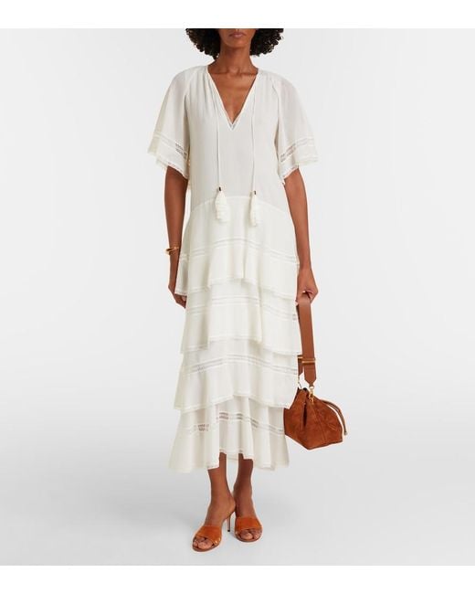 Dorothee Schumacher White Dreamful Cotton And Silk Midi Dress