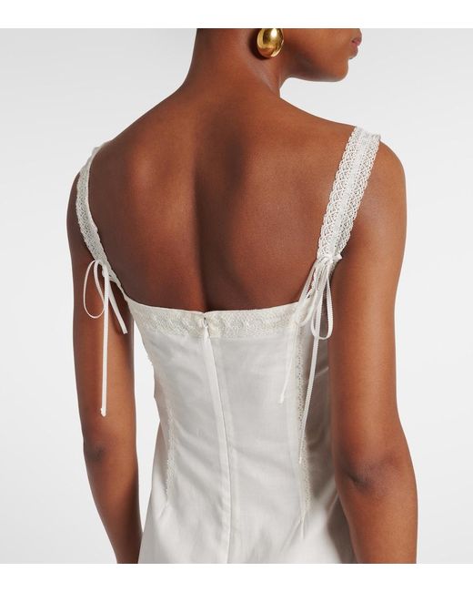 Staud White Matilde Cotton Midi Dress