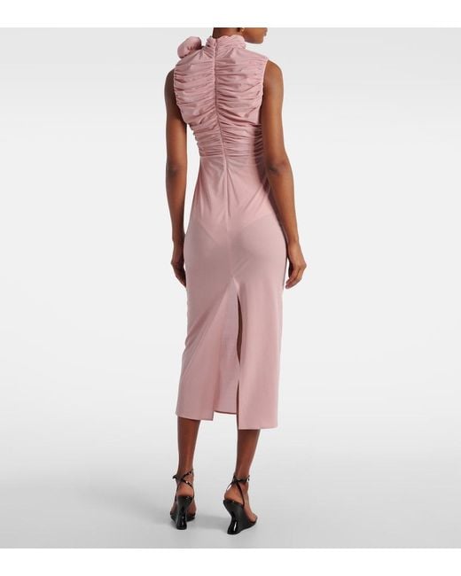 Magda Butrym Pink Midi Dress With Ruffles