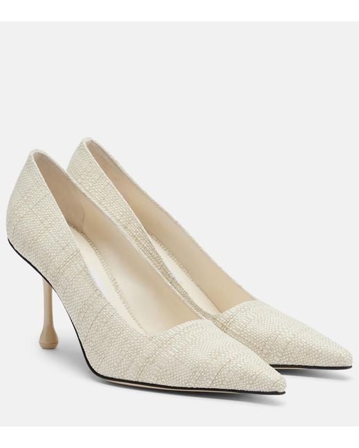 Jimmy Choo White Ixia Woven Pumps