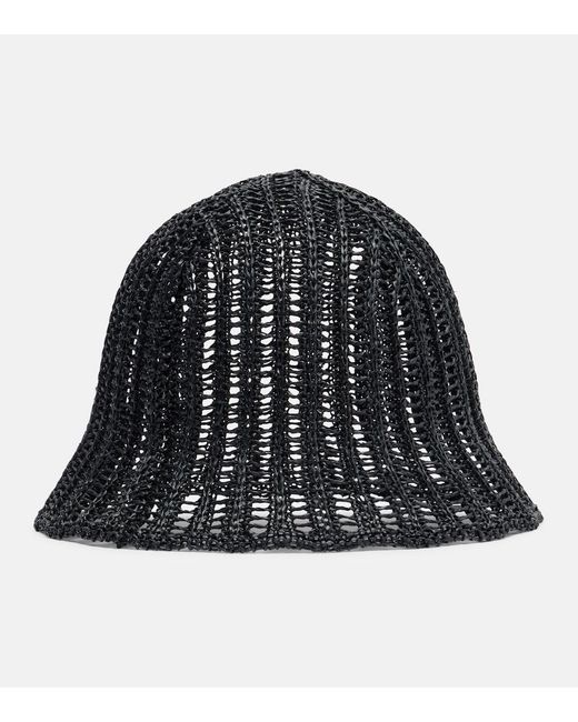 Brunello Cucinelli Black Woven Bucket Hat
